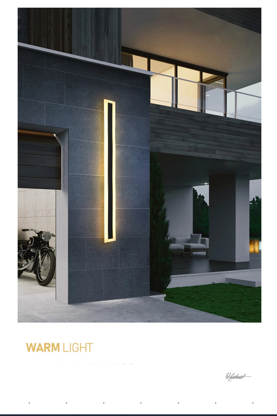 Modern LED Waterproof IP65 outdoor Long wall lamp villa  Wall Light Garden porch Sconce Light 110V 220V Black Sconce Luminaire