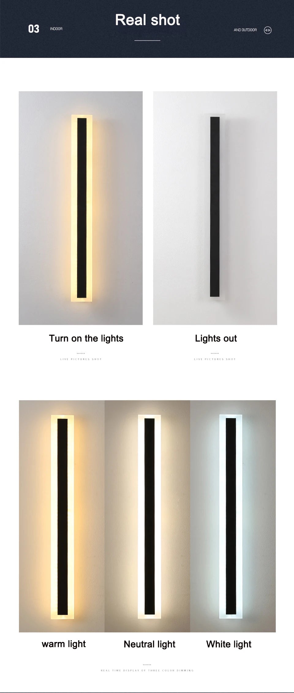 Modern LED Waterproof IP65 outdoor Long wall lamp villa  Wall Light Garden porch Sconce Light 110V 220V Black Sconce Luminaire