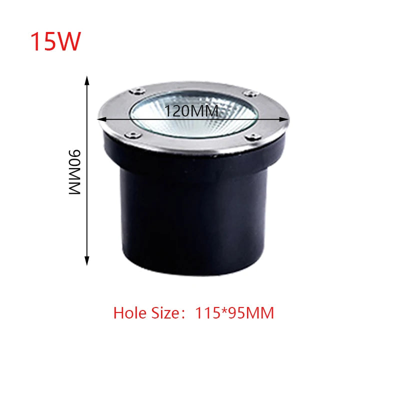 Waterproof Led Light Garden Underground 3W 5W 10W 15W IP67 Outdoor Buried Garden Path Spot Recessed Inground Lighting 220V DC12V