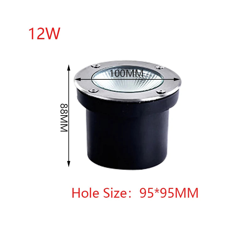 Waterproof Led Light Garden Underground 3W 5W 10W 15W IP67 Outdoor Buried Garden Path Spot Recessed Inground Lighting 220V DC12V