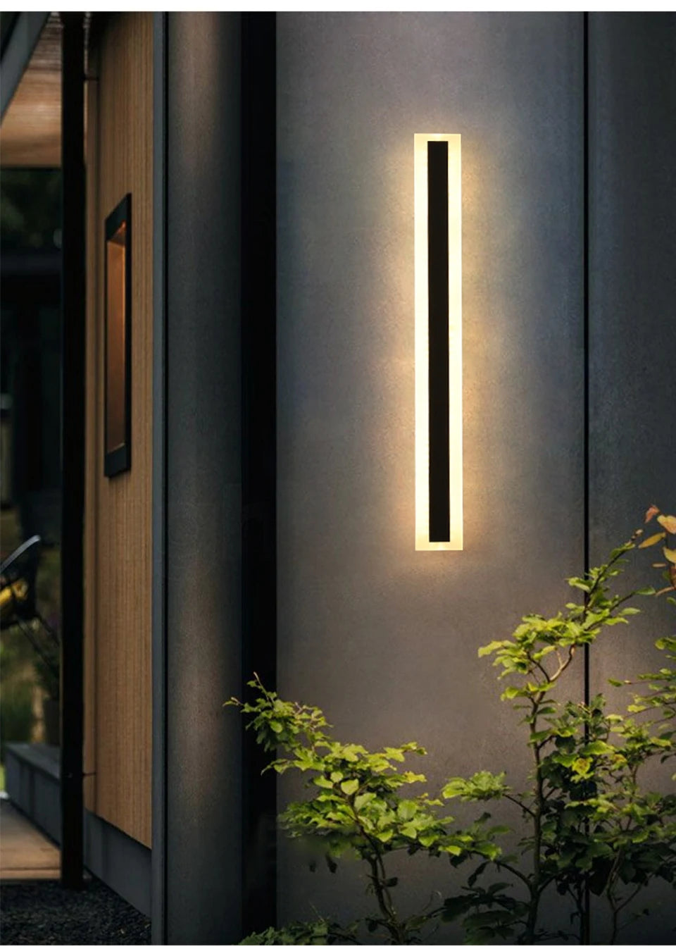 Modern LED Waterproof IP65 outdoor Long wall lamp villa  Wall Light Garden porch Sconce Light 110V 220V Black Sconce Luminaire