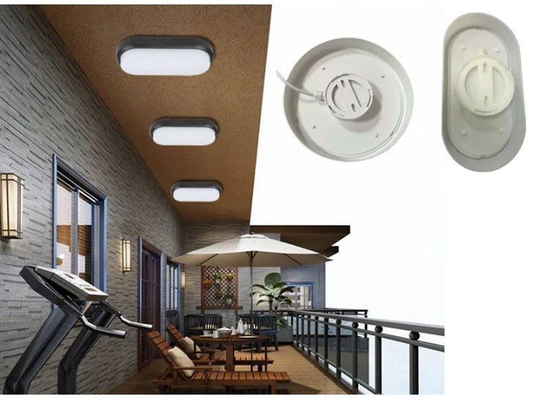 16W 20W Modern LED Moistureproof Wall Lamp Bathroom Porch Ceiling Sconce Aisle Indoor Outdoor Surface Mounted Oval Wall Lighting