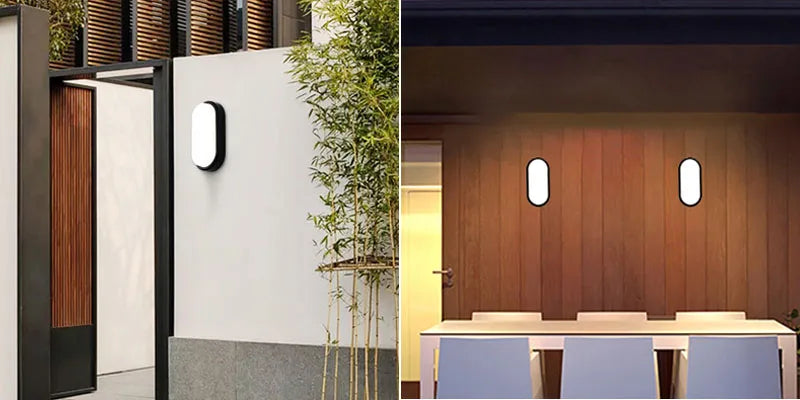 16W 20W Modern LED Moistureproof Wall Lamp Bathroom Porch Ceiling Sconce Aisle Indoor Outdoor Surface Mounted Oval Wall Lighting