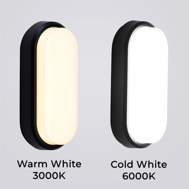 16W 20W Modern LED Moistureproof Wall Lamp Bathroom Porch Ceiling Sconce Aisle Indoor Outdoor Surface Mounted Oval Wall Lighting