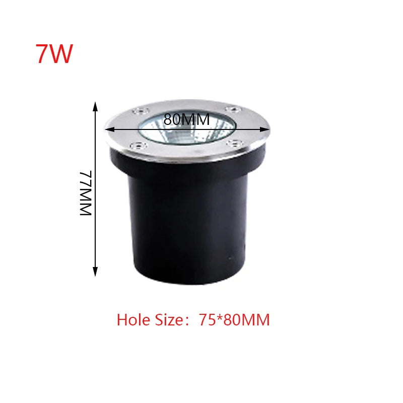 Waterproof Led Light Garden Underground 3W 5W 10W 15W IP67 Outdoor Buried Garden Path Spot Recessed Inground Lighting 220V DC12V