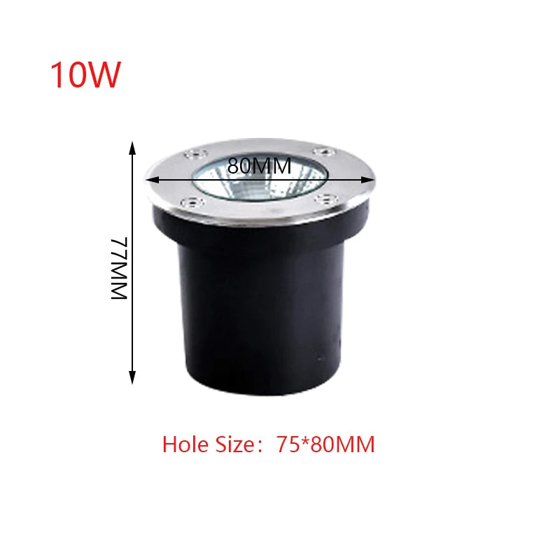 Waterproof Led Light Garden Underground 3W 5W 10W 15W IP67 Outdoor Buried Garden Path Spot Recessed Inground Lighting 220V DC12V