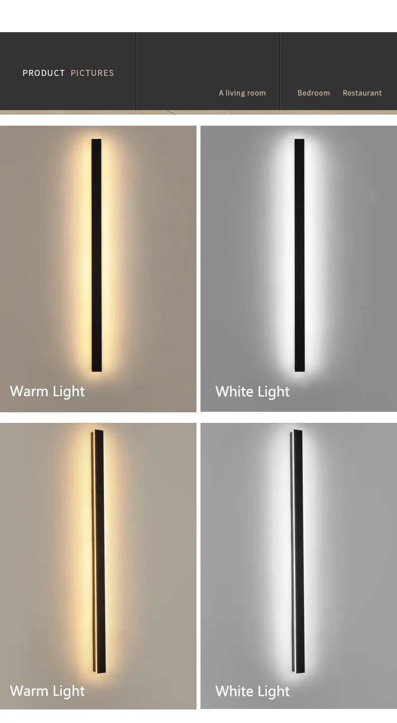 Outdoor waterproof wall lamp LED  strip background wall lamp stair garden lamp living room bedroom bedside ip65 wall lights