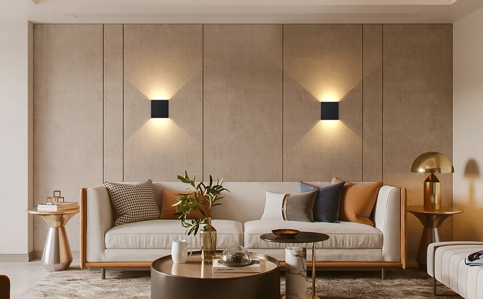 LED Wall Sconces 6W Modern Indoor Outdoor IP65 Wall Lamp, Up Down Wall Mount Lights for Living Room Hallway Bedroom