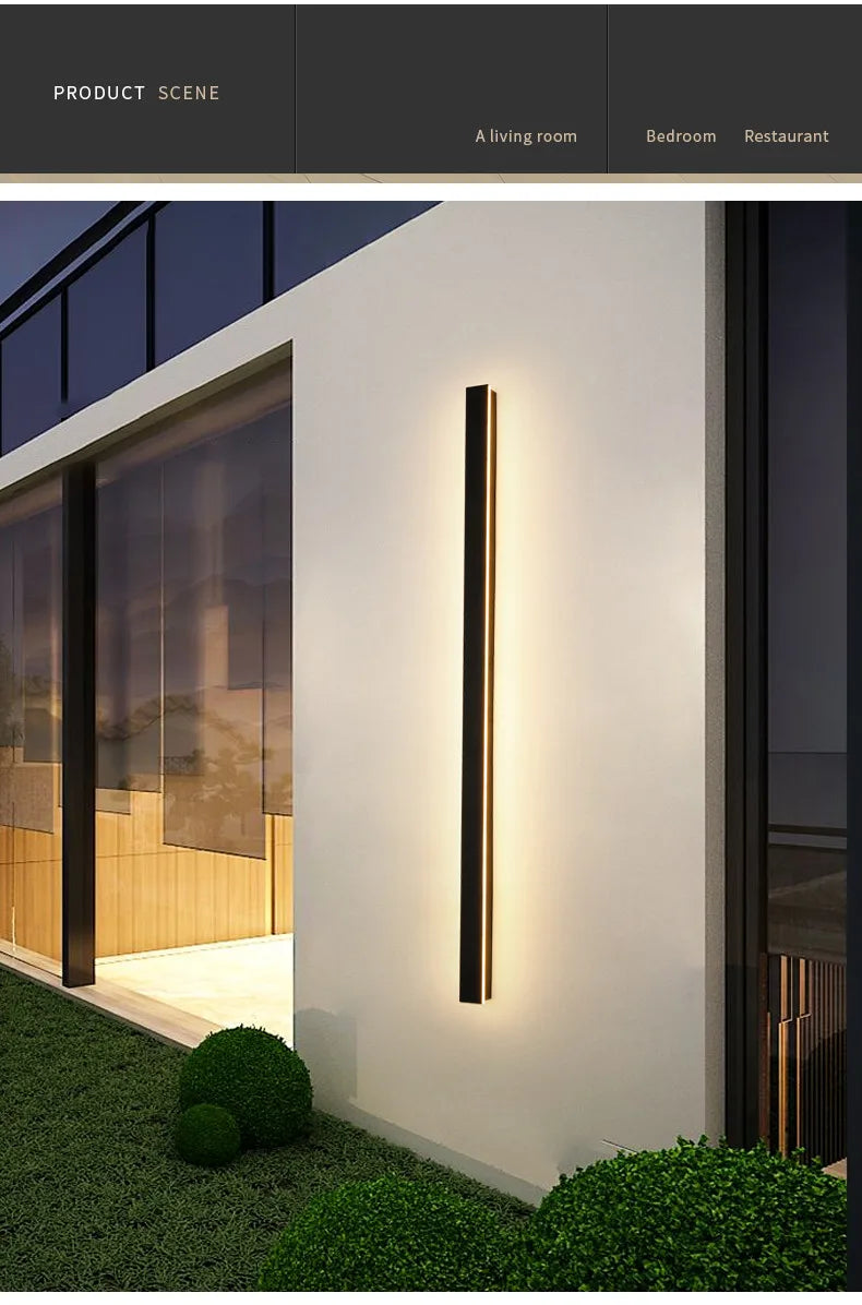 Outdoor waterproof wall lamp LED  strip background wall lamp stair garden lamp living room bedroom bedside ip65 wall lights