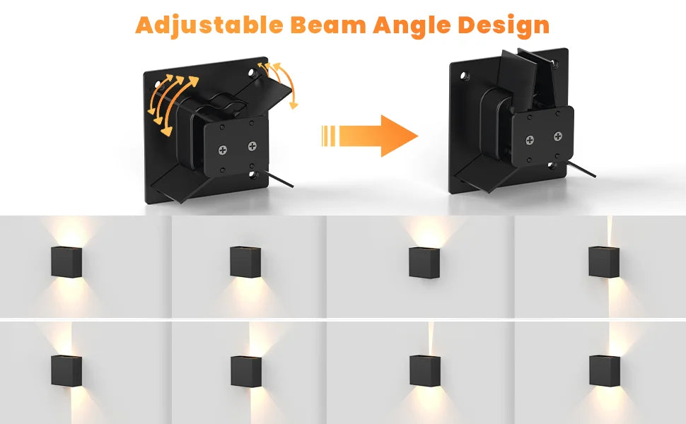 LED Wall Sconces 6W Modern Indoor Outdoor IP65 Wall Lamp, Up Down Wall Mount Lights for Living Room Hallway Bedroom