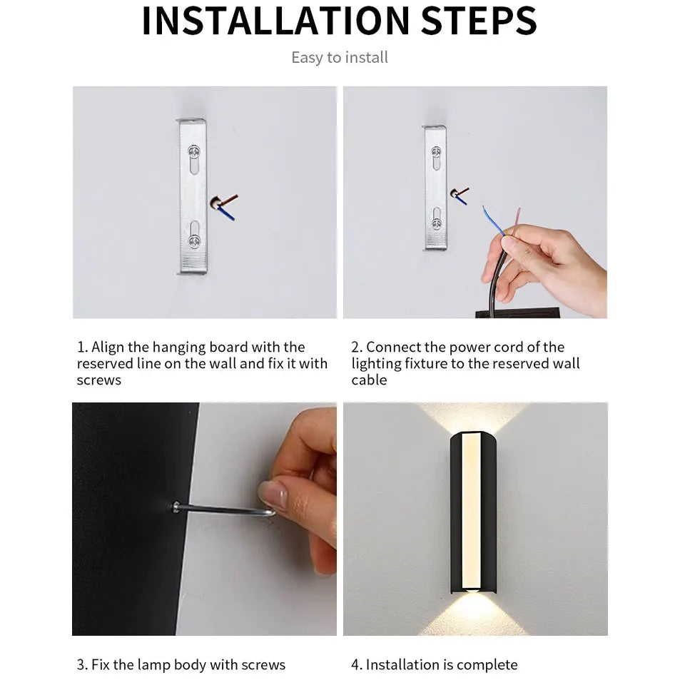 Outdoor LED Wall Light 10W IP66 Waterproof Lamp AC85-265V Warm White Cold White Exterior Wall Mounted Lighting for Home Decor
