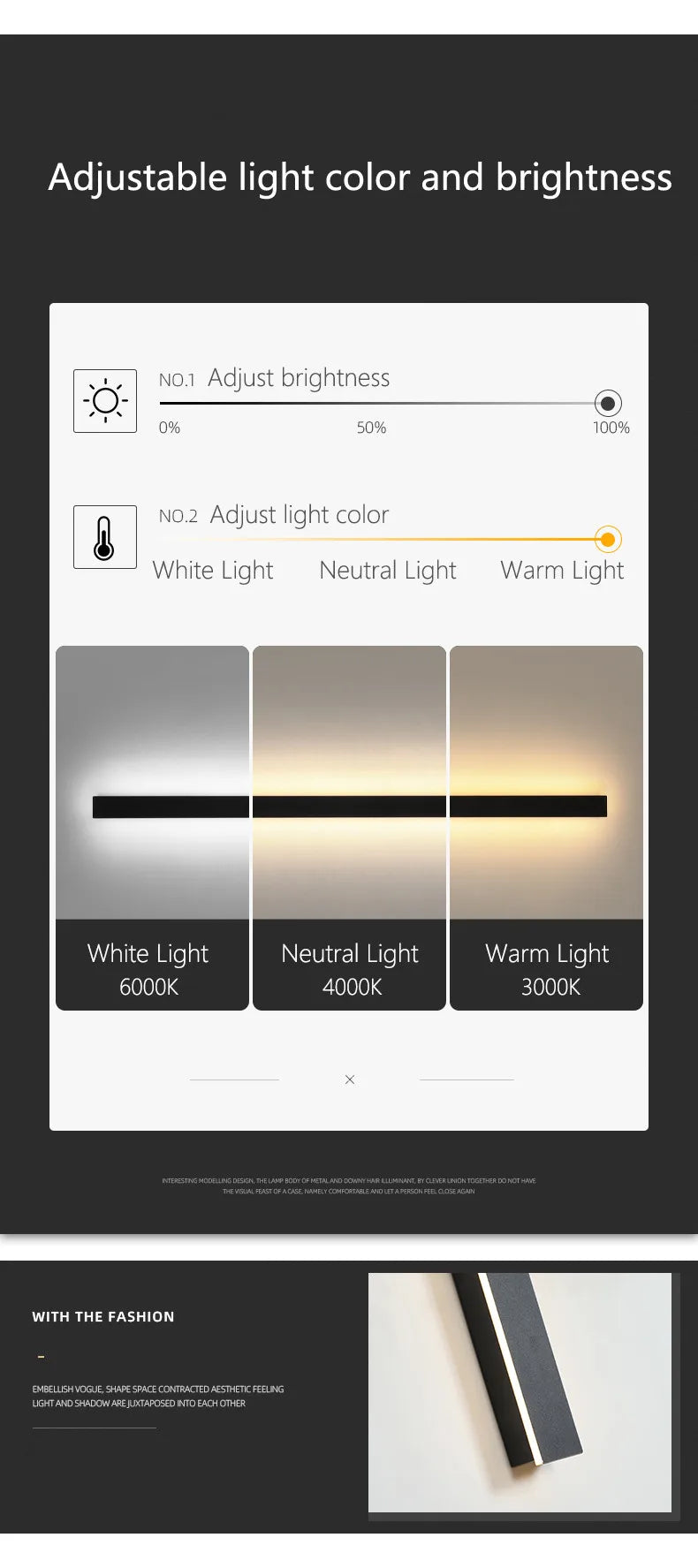 Outdoor waterproof wall lamp LED  strip background wall lamp stair garden lamp living room bedroom bedside ip65 wall lights