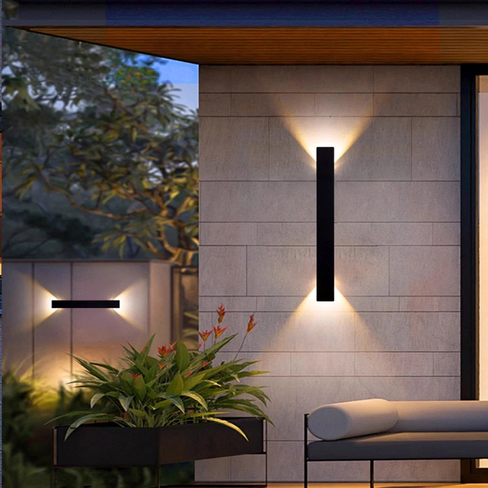 Modern LED Wall Lamp Outdoor/Indoor Wall Lamp 110V 220V Straight Strip Aluminum Light White/Black/Gold/Coffee Wall Lamp Fixture