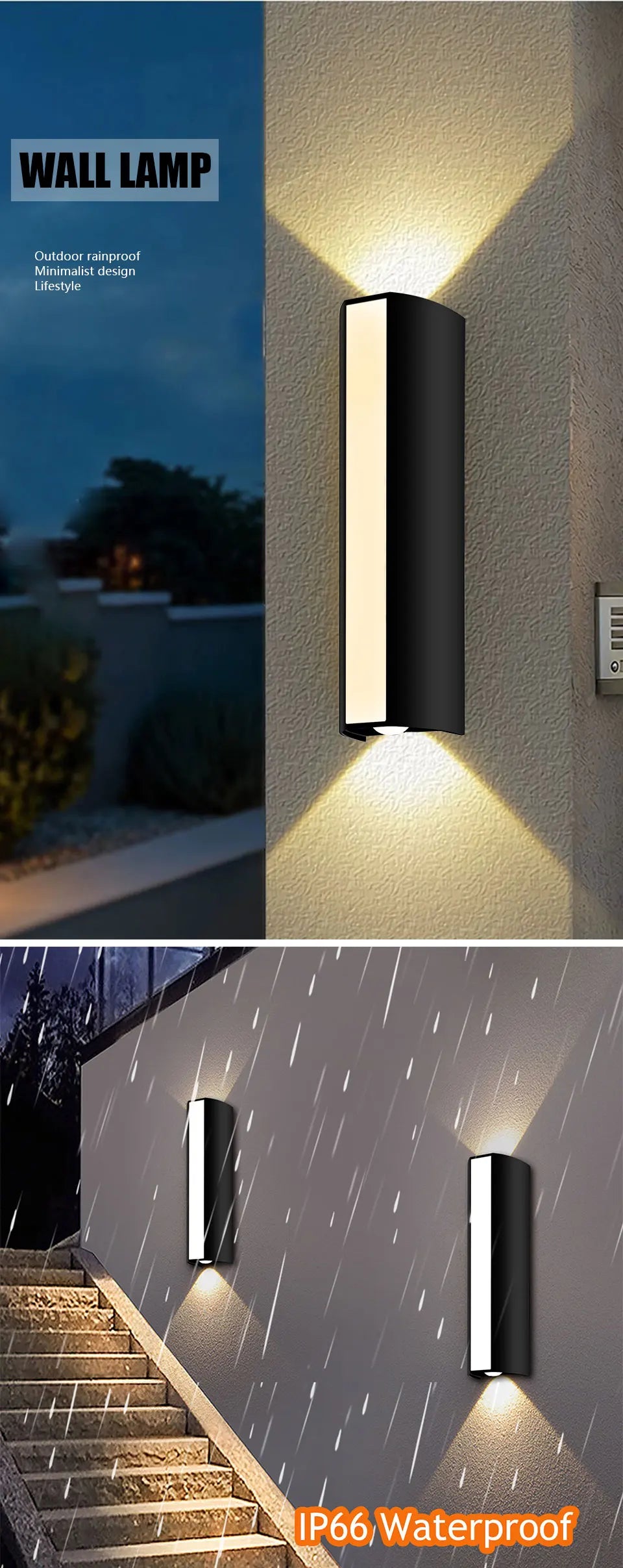 Outdoor LED Wall Light 10W IP66 Waterproof Lamp AC85-265V Warm White Cold White Exterior Wall Mounted Lighting for Home Decor