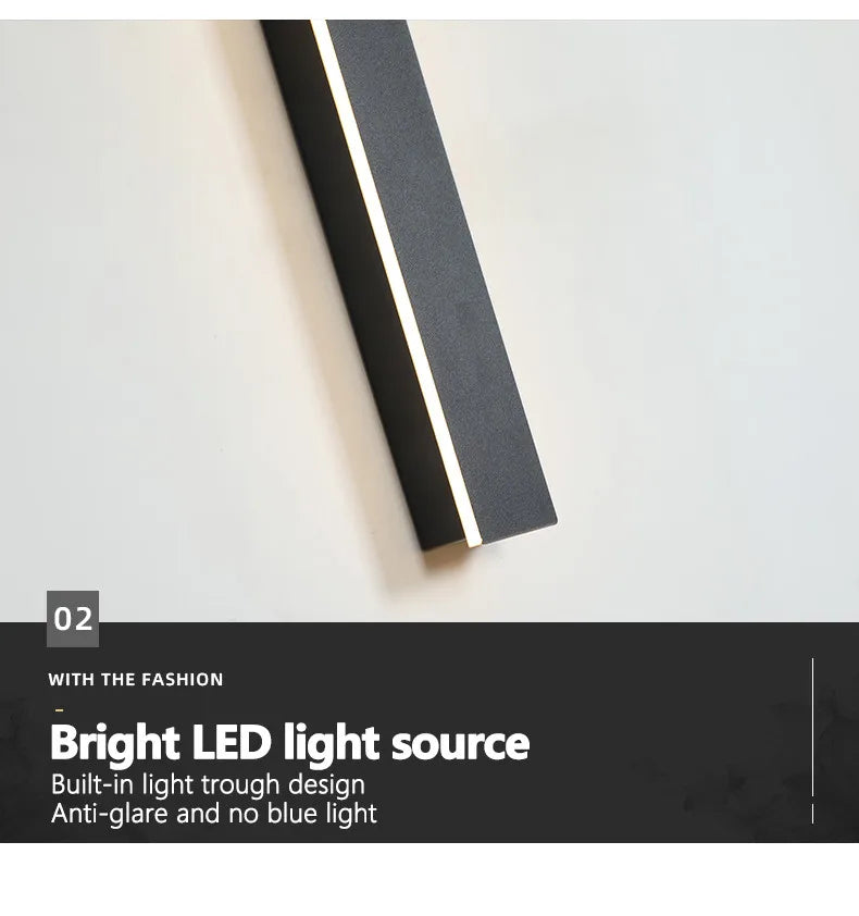 Outdoor waterproof wall lamp LED  strip background wall lamp stair garden lamp living room bedroom bedside ip65 wall lights