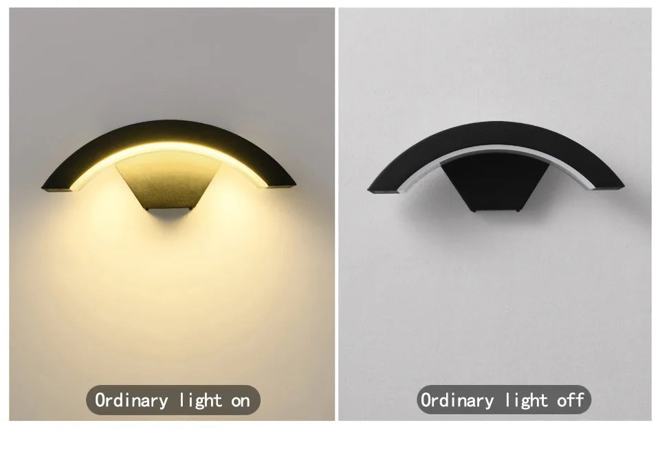 Semicircular Outdoor Wall Lamp IP65 Waterproof LED Lighting With Motion Sensor Entrance Porch Garden Courtyard Aisle Wall Lamp