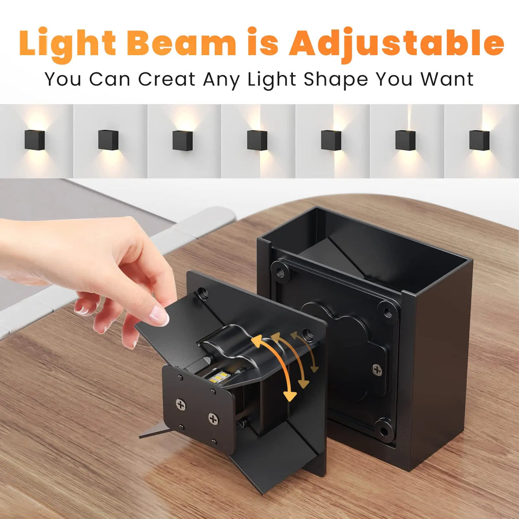 LED Wall Sconces 6W Modern Indoor Outdoor IP65 Wall Lamp, Up Down Wall Mount Lights for Living Room Hallway Bedroom