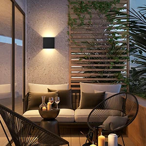 LED Wall Sconces 6W Modern Indoor Outdoor IP65 Wall Lamp, Up Down Wall Mount Lights for Living Room Hallway Bedroom
