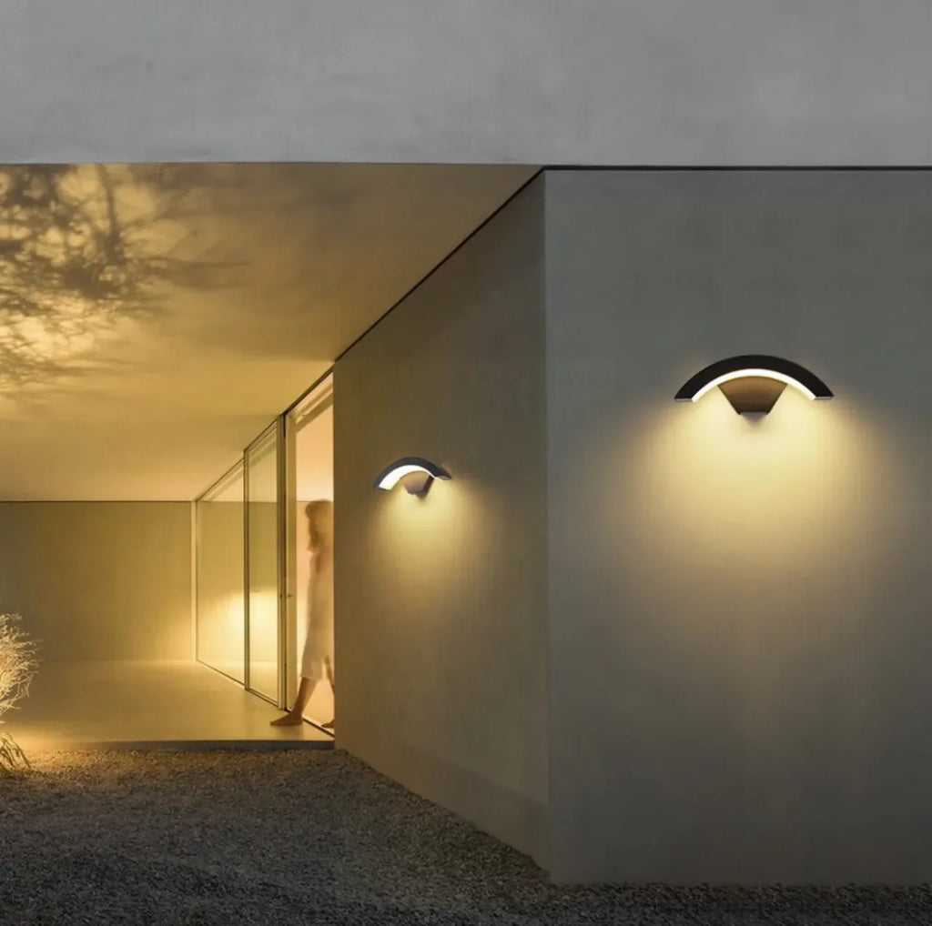 Semicircular Outdoor Wall Lamp IP65 Waterproof LED Lighting With Motion Sensor Entrance Porch Garden Courtyard Aisle Wall Lamp