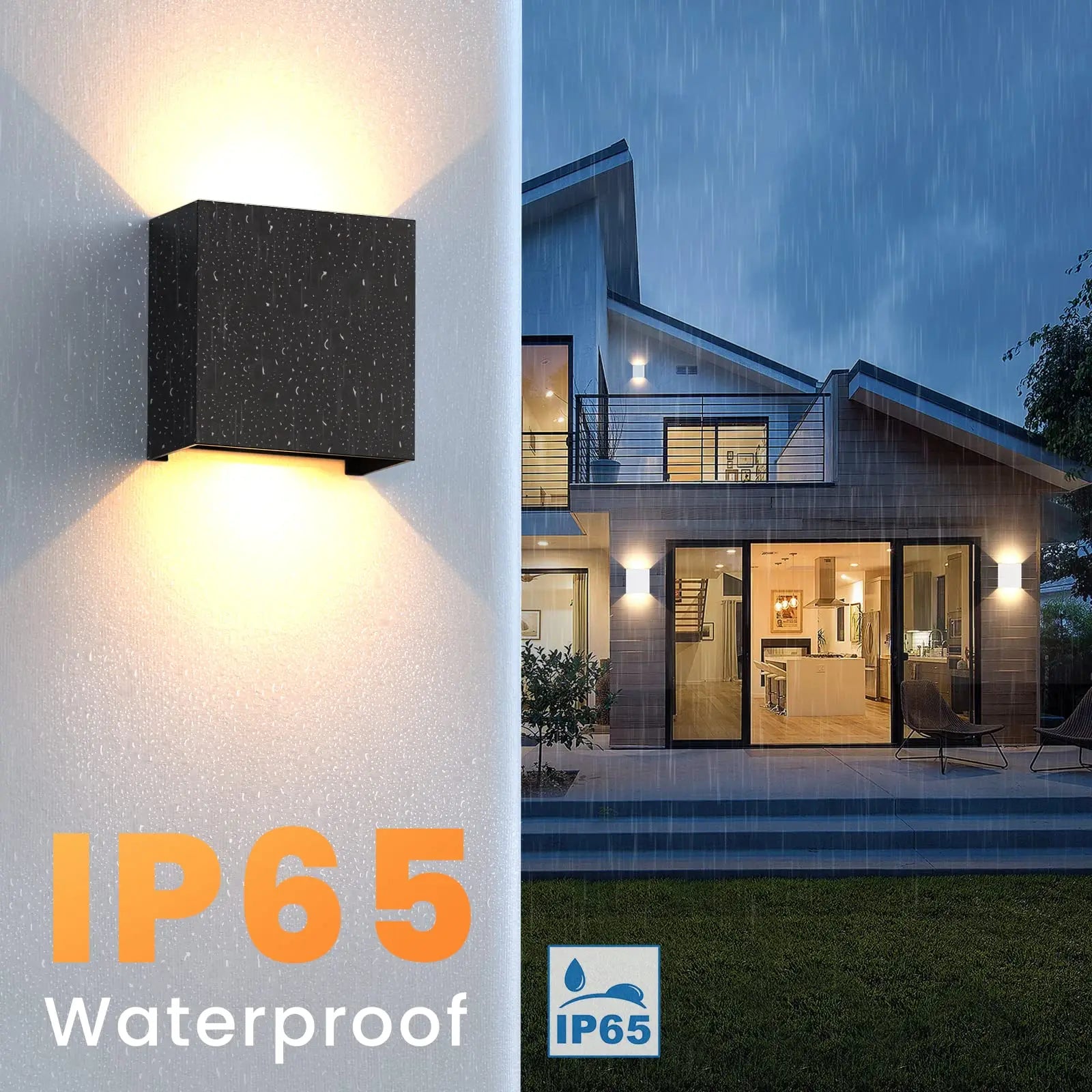 LED Wall Sconces 6W Modern Indoor Outdoor IP65 Wall Lamp, Up Down Wall Mount Lights for Living Room Hallway Bedroom