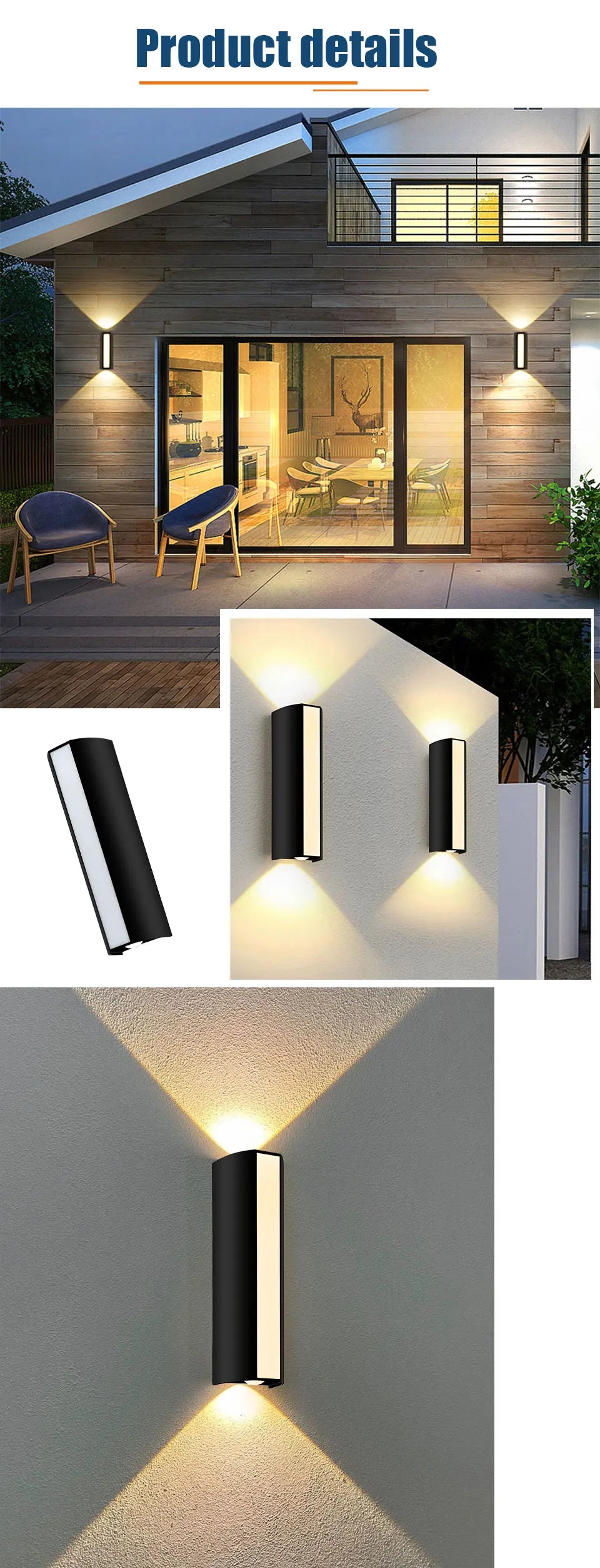 Outdoor LED Wall Light 10W IP66 Waterproof Lamp AC85-265V Warm White Cold White Exterior Wall Mounted Lighting for Home Decor