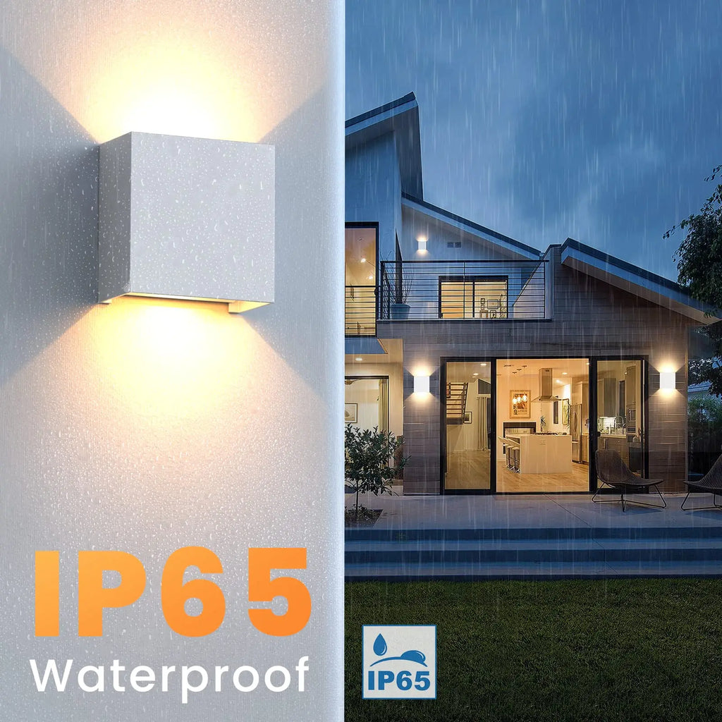 LED Wall Sconces 6W Modern Indoor Outdoor IP65 Wall Lamp, Up Down Wall Mount Lights for Living Room Hallway Bedroom