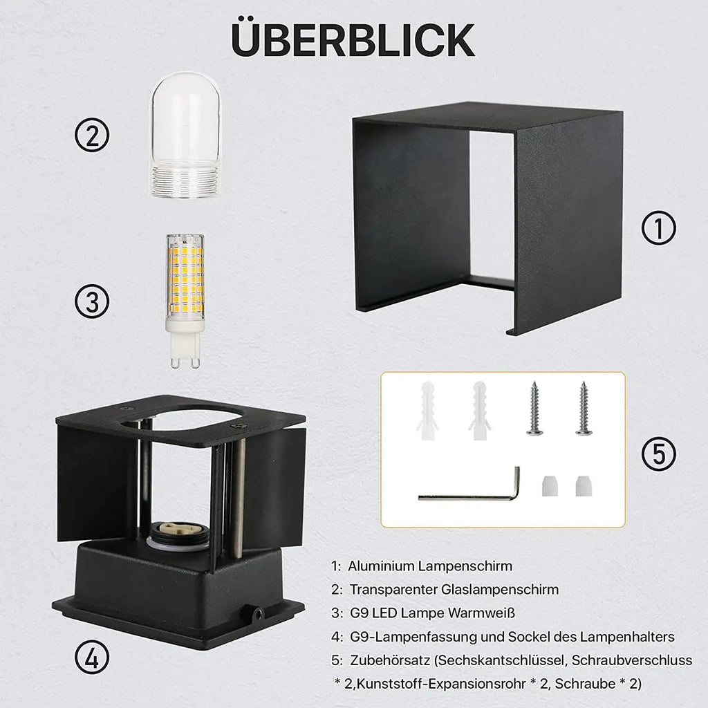 IP65 Waterproof LED Wall Light – Aluminium Indoor Outdoor